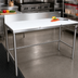 Thumbnail image #2 for John Boos TC104 36 Inch x 36 Inch 3/4 Inch Reversible Poly Top Trimming Table with 6 Inch Backsplash and Stainless Steel Base