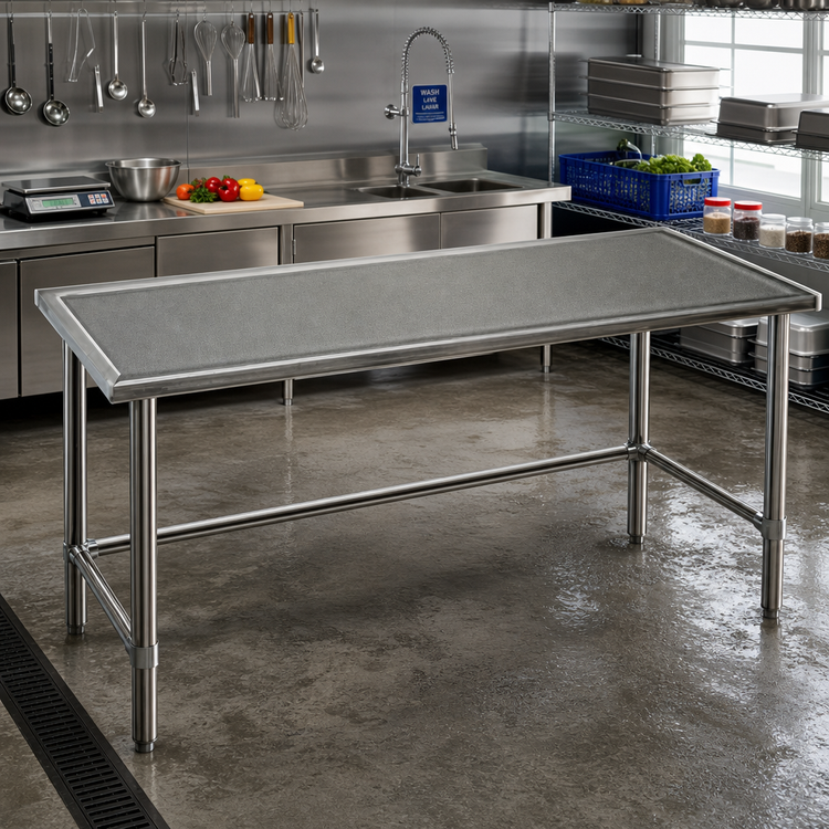 Product image #2 for Spec-Master Marine Series Stainless Steel Work Table, 144" W x 36" D, Box Marine Edge
