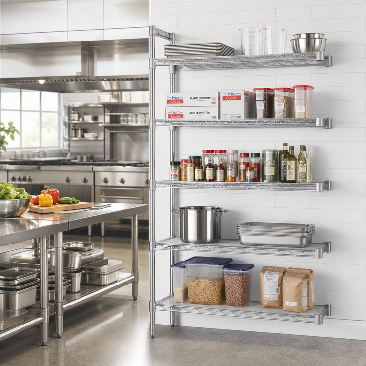 Product image #2 for EAGLEbrite 5-Tier Add-On Wire Shelving Unit, 30W x 18D x 74H, Zinc Finish