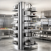 Thumbnail image #2 for Heavy Duty Stainless Steel Double-Faced Back-to-Back Uprights for Cantilevered Shelving, 72 Inch Floor-to-Ceiling Mount