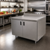 Thumbnail image #2 for Advance Tabco Special Value Series Economy Enclosed Work Table with Cabinet Base and Hinged Doors, 36 x 30 Inches, 16-Gauge 304 Stainless Steel Top, 5-Inch Backsplash