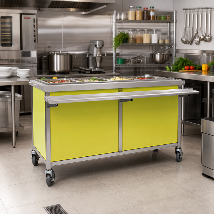 Product image #2 for Eagle Director's Choice DCS4-HCFU-B 4-Pan Mobile Hot/Cold Dual Operation Food Table