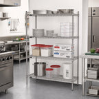 Thumbnail image #2 for Metro Super Erecta SE-243663K4-S-4 Stationary Starter Wire Shelving Unit, 36W x 24D x 63H, 4 Shelves, Gray Epoxy-Coated