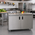 Thumbnail image #2 for Advance Tabco Special Value Economy Enclosed Work Table with Cabinet Base and Hinged Doors, 16-Gauge 304 Stainless Steel Top