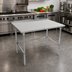 Thumbnail image #2 for John Boos Stallion 48 x 36 Inch Stainless Steel Top Work Table with 1-1/2 Inch Rear Up-Turn and Galvanized Base