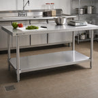 Thumbnail image #2 for Advance Tabco US-36-60 54 x 30-Inch 18-Gauge 400 Series Stainless Steel Undershelf for 60 x 36-Inch Work Tables
