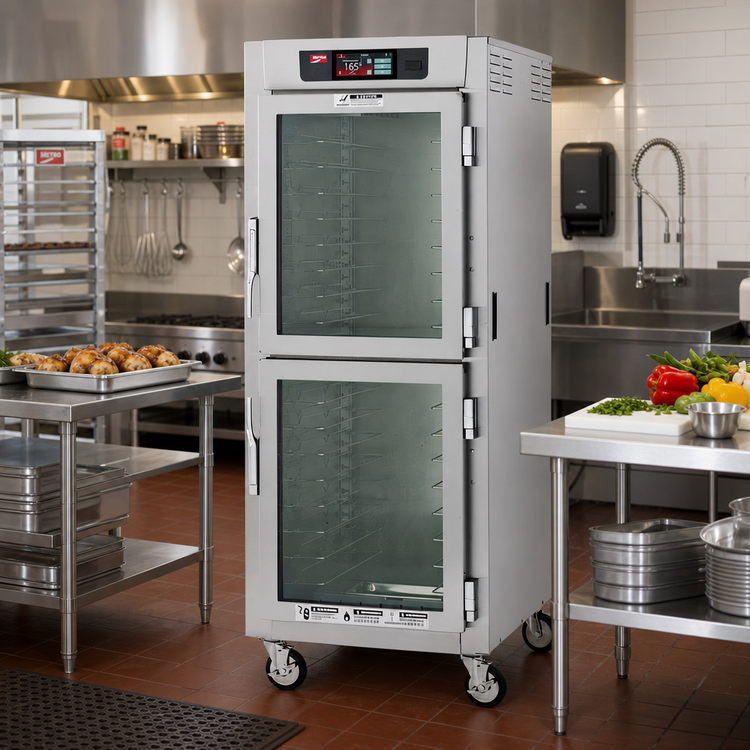 Product image #2 for Metro C5 8 Series Full-Height Heated Holding Cabinet with 6.8-Inch Touchscreen, Dutch Glass Doors, and Universal Slides