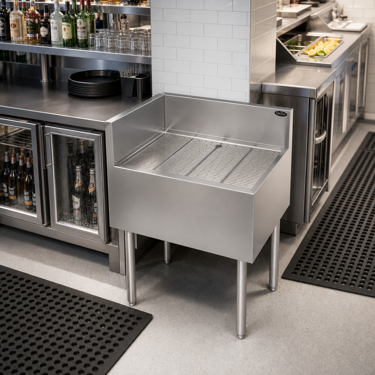 Product image #2 for Krowne Royal Series Freestanding Underbar Corner Drainboard, Right End Return, 24 x 19 Inches