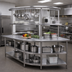 Thumbnail image #2 for Advance Tabco SWT-132 Semi-Circular Table-Mounted Pot Rack with Utensil Rack, 132 Inch Stainless Steel