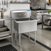 Thumbnail image #2 for BK Resources Commercial One-Compartment Sink with 18 x 18 x 12-Inch Bowl, 9-Inch Backsplash, and Galvanized Legs