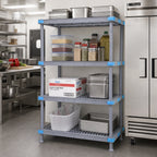 Thumbnail image #2 for Quantum Millenia QP244274VS-4 Stationary 4-Shelf Polymer Shelving Starter Unit, 42"W x 24"D x 74"H, Gray