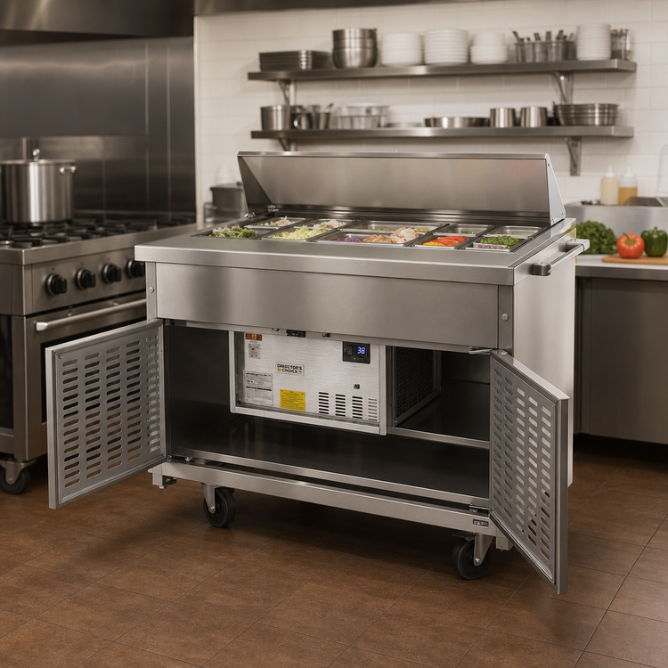 Product image #2 for Director's Choice DCS6-CFUR 96" Refrigerated Cold Pan Unit with 6 Full-Size Pan Capacity