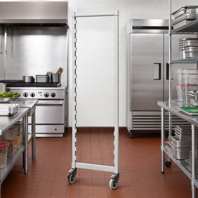 Product image #2 for Cambro Camshelving Premium Series Mobile Post Kit with Total-Locking Rigid Casters, 21-Inch Wide x 75-1/4-Inch High, Speckled Gray