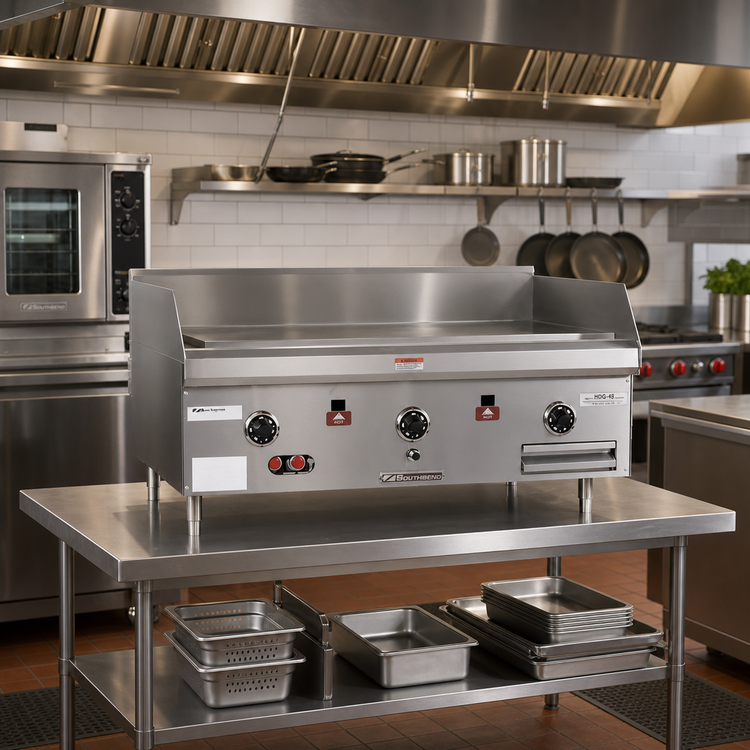 Product image #2 for Southbend HDG-48-30 Heavy Duty Countertop Gas Griddle, 48 x 30 Inch Cooking Surface, Thermostatic, 120,000 BTU