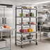 Thumbnail image #2 for Cambro Camshelving Elements XTRA High Density Top Rail 5-Tier Mobile Starter Unit, 24 x 48 x 80 Inch, Overhead Track Shelving