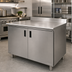 Thumbnail image #2 for Advance Tabco Special Value Economy Enclosed Work Table with Cabinet Base, Sliding Doors, 304 Stainless Steel Top, 84 x 30 Inches