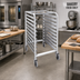 Thumbnail image #2 for 10-Tier Aluminum End-Load Bun Pan Rack with Swivel Casters