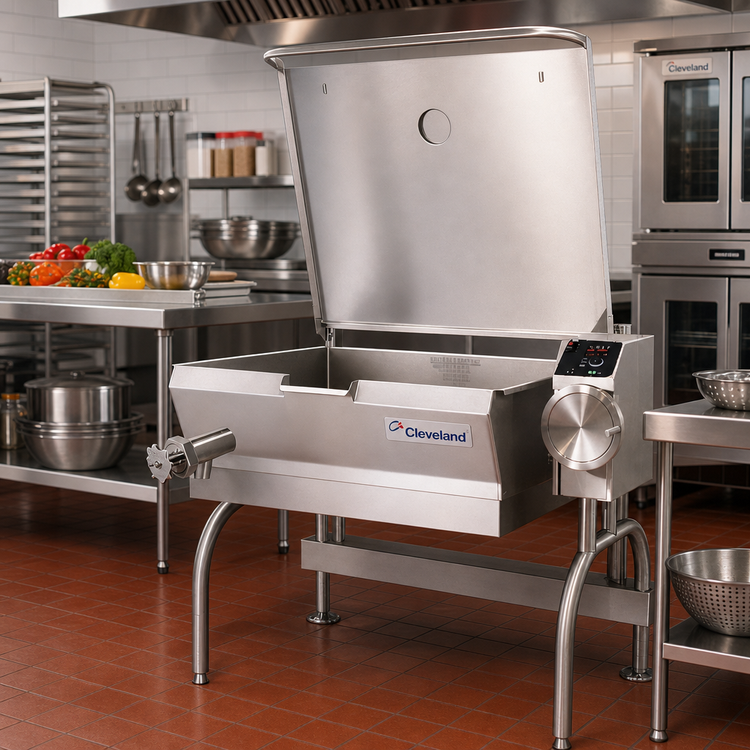 Product image #2 for Cleveland PowerPan 40-Gallon Electric Tilting Skillet with Manual Tilt and Open Frame Base