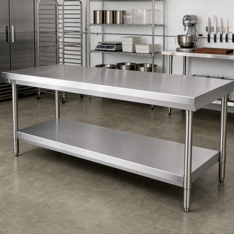 Product image #2 for John Boos 108" x 60" 16 Gauge Stainless Steel Work Table Undershelf for SBO Frame