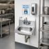 Thumbnail image #2 for 15-3/4-Inch Wall-Mount Stainless Steel Hand Sink with Low-Lead Gooseneck Faucet and Backsplash