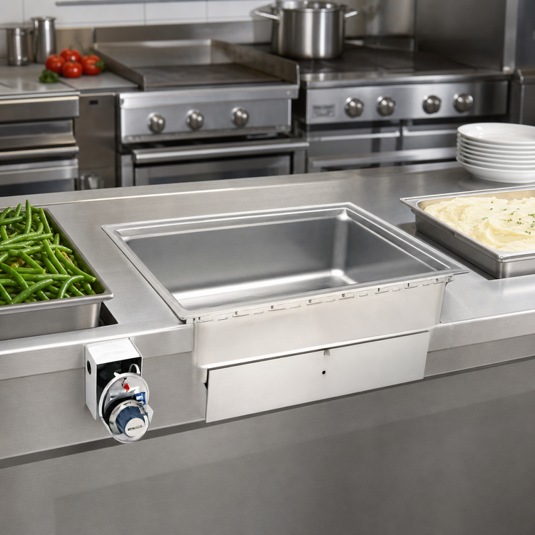 Product image #2 for Wells SS-206T Rectangular Built-In Top-Mount Electric Hot Well Food Warmer, 12 x 20-Inch Full-Size Pan Opening