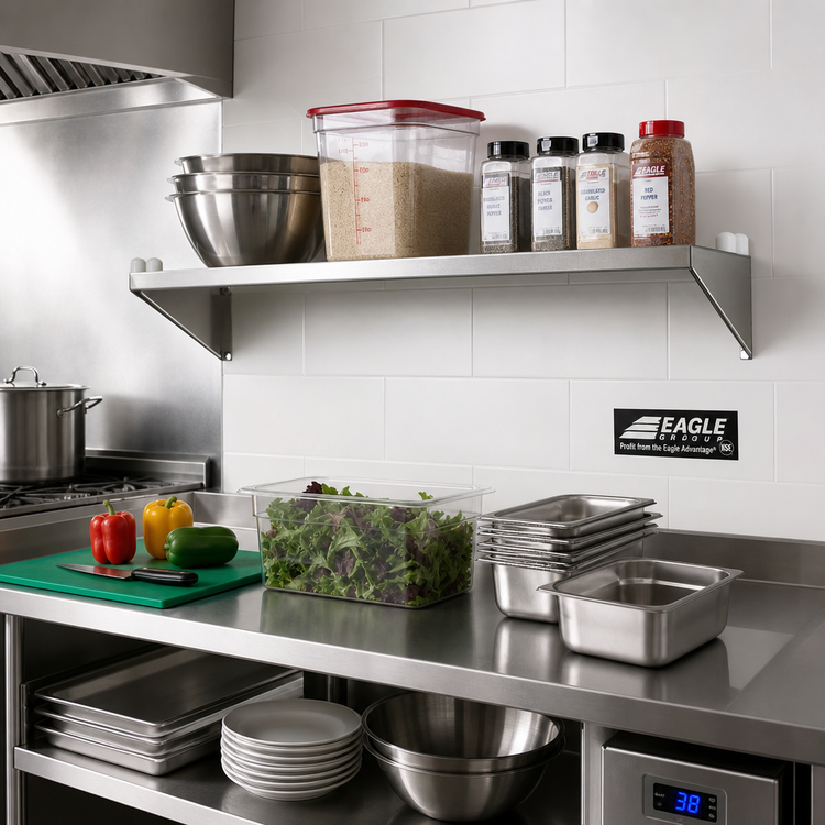 Product image #2 for Eagle Group Heavy Duty Double Knob 18-Inch Stainless Steel Shelf C Bracket