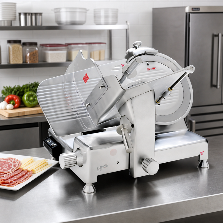 Product image #2 for Eurodib HBS350L 14-Inch Belt-Drive Gravity Feed Meat Slicer with Sharpener