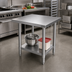 Thumbnail image #2 for Thunder Group 30 x 12 x 35 Inch 430 Stainless Steel Flat Top Work Table with Adjustable Undershelf
