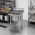 Thumbnail image #2 for Eagle Group 414 Series Commercial 1-Compartment Stainless Steel Sink with Backsplash, Legs, and Basket Drain