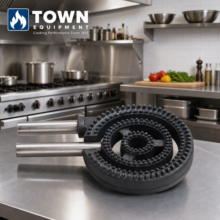 Product image #2 for Town Equipment 3-Ring Natural Gas Ring Burner, 137,000 BTU, for 16-Inch Chamber Commercial Gas Ranges