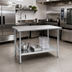 Thumbnail image #2 for Eagle Group Budget Series 60-Inch x 30-Inch Flat Top Work Table with 430 Stainless Steel Top and Adjustable Galvanized Undershelf