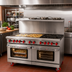 Thumbnail image #2 for American Range 60-Inch Commercial Gas Restaurant Range with 48-Inch Griddle, 2 Open Burners, Convection Oven, and Standard Oven