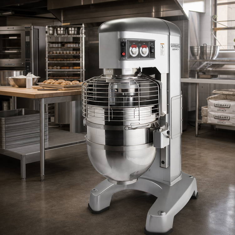 Product image #2 for Hobart HL1400-2STD Legacy+ 140-Quart Heavy-Duty Planetary Floor Mixer with Bowl, Beater, Dough Hook & Bowl Truck