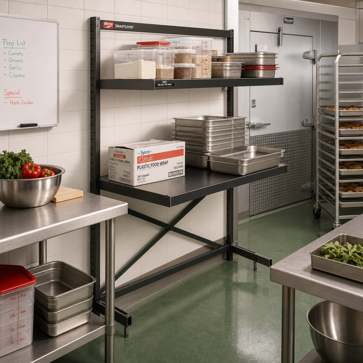 Product image #2 for Metro SmartLever Cantilever Shelving Add-On Kit for 54"W x 24"D Shelves