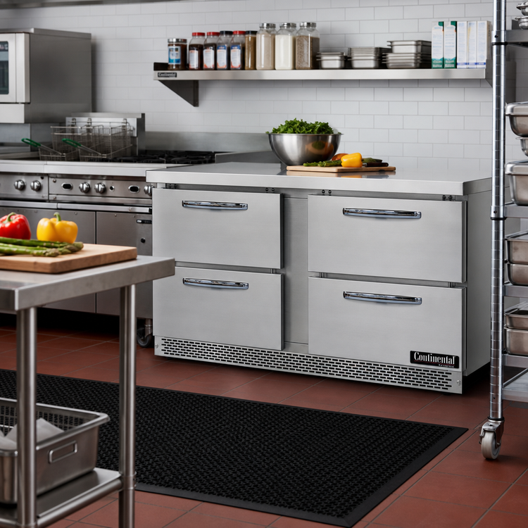 Product image #2 for Continental Refrigerator SWF60N-FB-D 60" Two-Section Work Top Freezer with Drawers