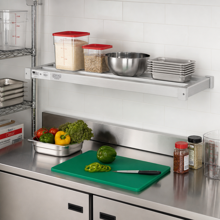 Product image #3 for New Age Adjust-A-Shelf H.D. Series Wall-Mounted Aluminum Shelf, 42 x 20 Inches, 2,000 lb. Capacity