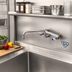 Thumbnail image #2 for T&S Brass B-1128-XS Wall-Mount Workboard Faucet with 12-Inch Swing Spout, 8-Inch Centers