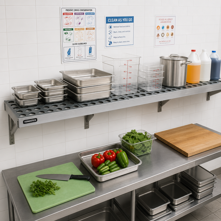 Product image #2 for Fermostock 59-Inch x 18-Inch Horizontal Vented Modular Shelf with Removable Polymer Inserts