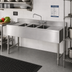 Thumbnail image #2 for Klinger's Trading 60-Inch 3-Compartment Stainless Steel Deli Sink with Dual Drainboards and Faucet