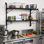 Thumbnail image #2 for Quantum WC34-CB1272BK Wall-Mounted Cantilever Double-Shelf Wire Shelving Unit, 72 x 12 Inches, Black Epoxy