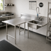 Thumbnail image #2 for John Boos Pro-Bowl L-Shaped Soiled Landing Dishtable with 10-Inch Landing Shelf and 20 x 20 x 8-Inch Sink Bowl, Left-to-Right, 70 x 60 Inches