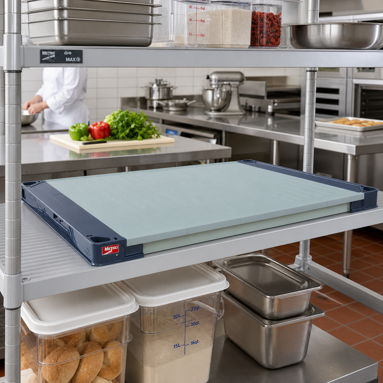 Product image #2 for MetroMax 4 Solid Polymer Shelf, 48"W x 21"D, Blue, with Microban