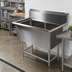 Thumbnail image #2 for John Boos Pro-Bowl 2-Compartment 14-Gauge Stainless Steel Floor Sink with 18