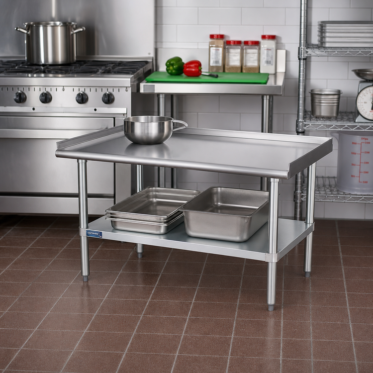 Product image #2 for Sapphire Manufacturing 12" x 30" Stainless Steel Top Equipment Stand with Adjustable Galvanized Undershelf