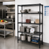 Thumbnail image #2 for Quantum Black Epoxy Antimicrobial Wire Shelving Starter Kit, 48 x 24 x 54 Inches, 4-Shelf Stationary Unit