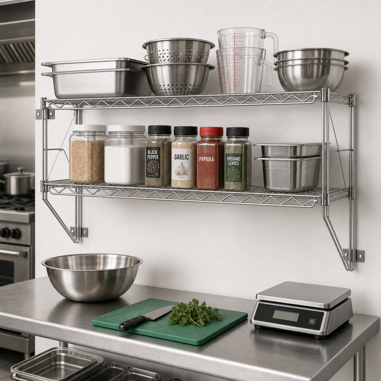 Product image #2 for Metro Erecta Regular Chrome Wire Wall Shelf Kit, 38.25 x 13 x 21 Inches