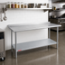 Thumbnail image #2 for Duke 60-Inch x 30-Inch Stainless Steel Work Table with 1-1/8-Inch Straight Riser and Galvanized Undershelf