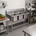 Thumbnail image #2 for Advance Tabco Regaline 3-Compartment Deep Drawn Commercial Sink with 16 x 20 Bowls, No Drainboards, 14 Gauge 304 Stainless Steel