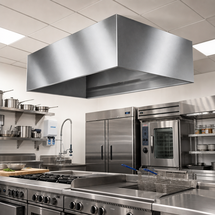 Product image #2 for SpecAIR 48-Inch x 48-Inch x 20-Inch Condensate Hood, Ceiling Mount, 304 Stainless Steel
