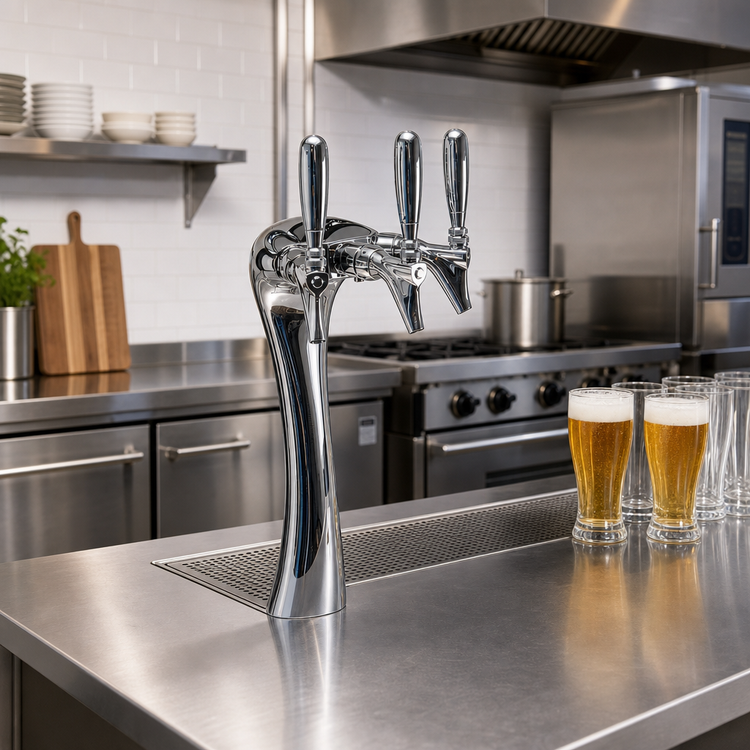 Product image #2 for Anaconda 3-Faucet Glycol-Cooled Countertop Beer Draft Tower, Chrome Finish